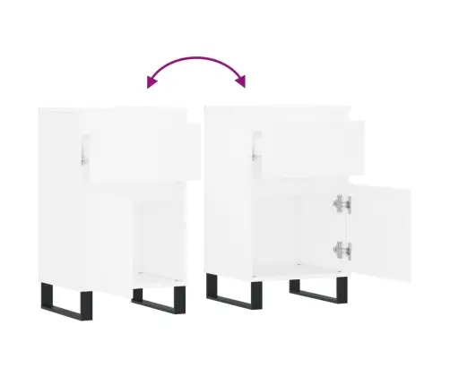 Kumodes, 2 Gab., Baltas, 40X35X70 Cm, Inženierijas Koks Vidaxl