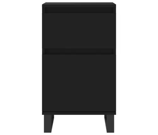 Šoninės Spintelės, 2Vnt., Juodos, 40X35X70cm Apdirbta Mediena