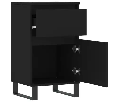 Šoninės Spintelės, 2Vnt., Juodos, 40X35X70cm Apdirbta Mediena