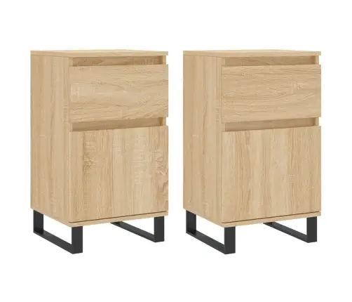 Šoninės Spintelės, 2Vnt., Sonoma Ąžuolo, 40X35X70cm Mediena