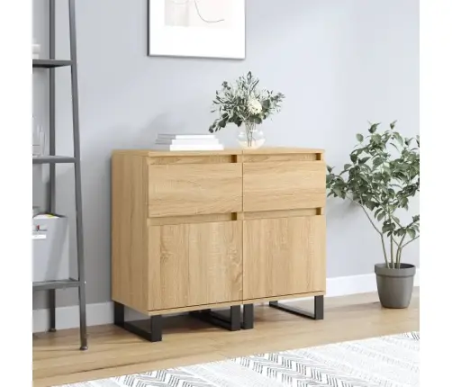 Šoninės Spintelės, 2Vnt., Sonoma Ąžuolo, 40X35X70cm Mediena