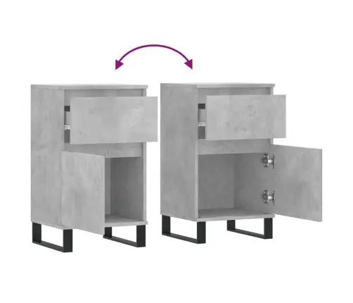 Plaukts, Betona Pelēks, 40X35X70 Cm, Inženierijas Koks Vidaxl