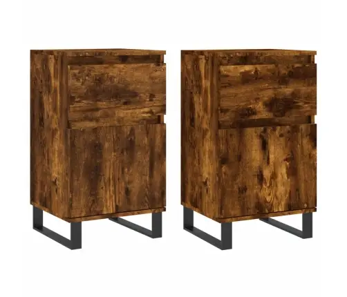 Kumodes, 2 Gab., Ozolkoka Krāsā, 40X35X70 Cm, Inženierijas Koks Vidaxl