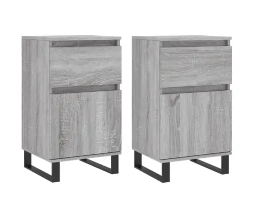 Šoninės Spintelės, 2Vnt., Pilkos Ąžuolo, 40X35X70cm Mediena