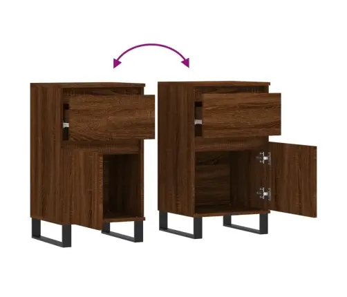 Šoninės Spintelės, 2Vnt., Rudos Ąžuolo, 40X35X70cm Mediena