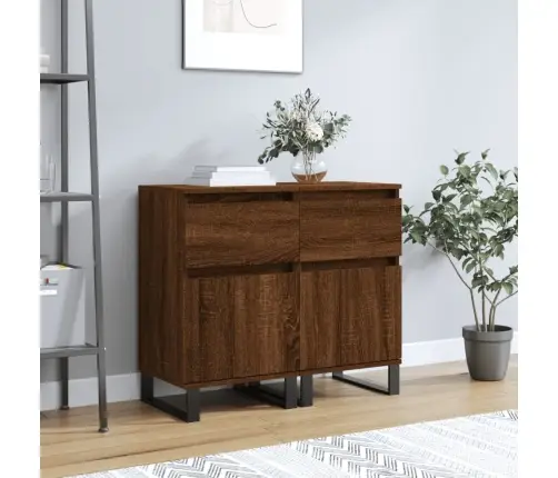 Šoninės Spintelės, 2Vnt., Rudos Ąžuolo, 40X35X70cm Mediena