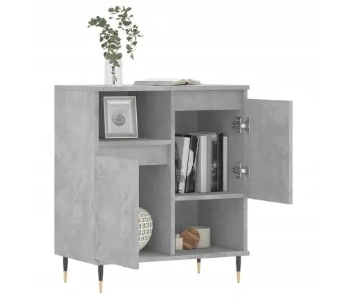 Plaukts, Betona Pelēks, 60X35X70 Cm, Inženierijas Koks Vidaxl