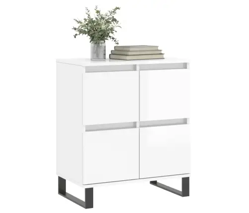 Kumode, Spīdīgi Balta, 60X35X70 Cm, Inženierijas Koks Vidaxl