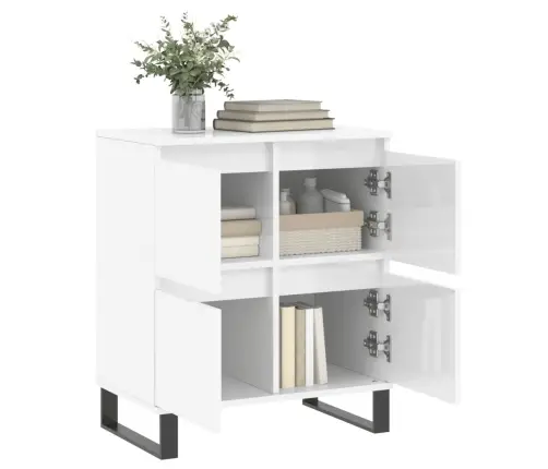 Kumode, Spīdīgi Balta, 60X35X70 Cm, Inženierijas Koks Vidaxl