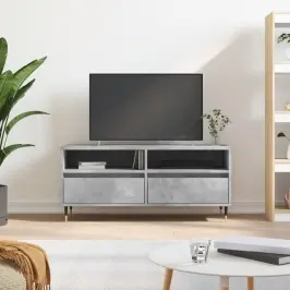 Tv Skapītis, Betona Pelēks, 100X34,5X44,5 Cm, Inženierijas Koks Vidaxl