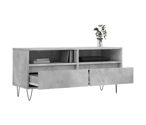 Tv Skapītis, Betona Pelēks, 100X34,5X44,5 Cm, Inženierijas Koks Vidaxl