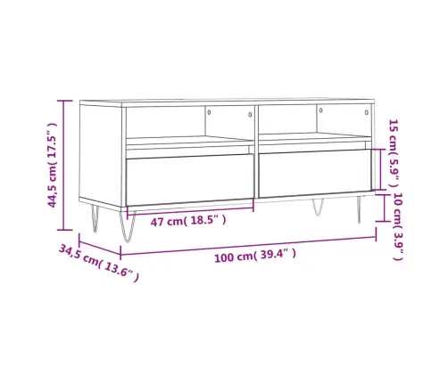 Tv Skapītis, Pelēks, 100X34,5X44,5 Cm, Inženierijas Koks Vidaxl Tv Skapītis, Pelēks, 100X34,5X44,5 Cm, Inženierijas Koks Vidaxl