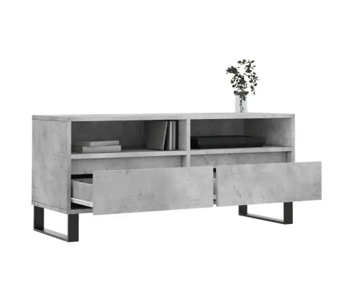 Tv Skapītis, Betona Pelēks, 100X34,5X44,5 Cm, Inženierijas Koks Vidaxl