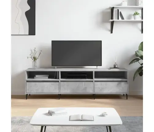 Tv Skapītis, Betona Pelēks, 150X30X44,5 Cm, Inženierijas Koks Vidaxl