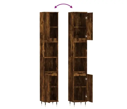 Vannitoakapp, Suitsutatud Tamm, 30 X 30 X 190 cm Tehispuit