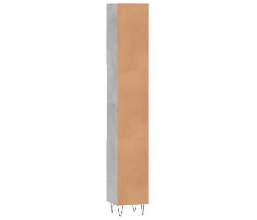 Vannasistabas Skapis, Pelēks, 30X30X190 Cm, Inženierijas Koks Vidaxl