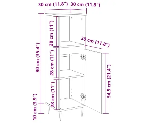 Vannasistabas Skapis, Balts, 30X30X100 Cm, Inženierijas Koks Vidaxl Vannasistabas Skapis, Balts, 30X30X100 Cm, Inženierijas Koks Vidaxl