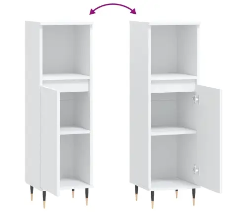 Vannasistabas Skapis, Balts, 30X30X100 Cm, Inženierijas Koks Vidaxl Vannasistabas Skapis, Balts, 30X30X100 Cm, Inženierijas Koks Vidaxl