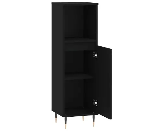 Vannasistabas Skapītis, Melns, 30X30X100 Cm, Inženierijas Koks Vidaxl Vannasistabas Skapītis, Melns, 30X30X100 Cm, Inženierijas Koks Vidaxl