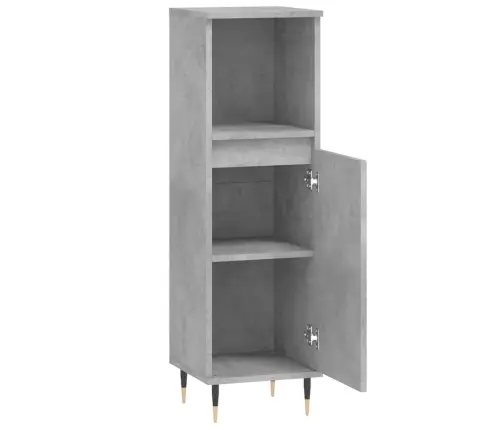 Vonios Kambario Spintelė, Betono Pilka, 30X30X100cm Mediena