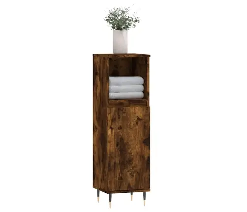 Vannitoakapp, Suitsutatud Tamm, 30 X 30 X 100 cm Tehispuit