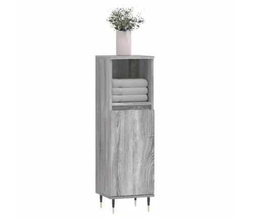 Vannitoakapp, Hall Sonoma Tamm, 30 X 30 X 100 cm Tehispuit Vannitoakapp, Hall Sonoma Tamm, 30 X 30 X 100 cm Tehispuit