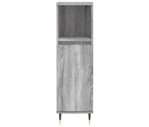 Vannitoakapp, Hall Sonoma Tamm, 30 X 30 X 100 cm Tehispuit Vannitoakapp, Hall Sonoma Tamm, 30 X 30 X 100 cm Tehispuit