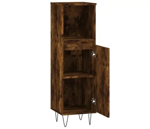 Vannitoakapp, Suitsutatud Tamm, 30 X 30 X 100 cm Tehispuit Vannitoakapp, Suitsutatud Tamm, 30 X 30 X 100 cm Tehispuit