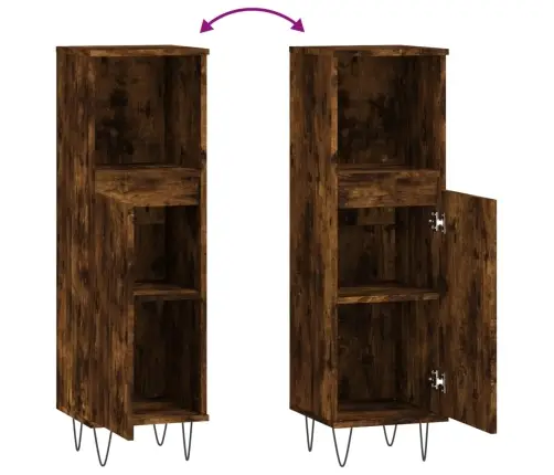 Vannitoakapp, Suitsutatud Tamm, 30 X 30 X 100 cm Tehispuit Vannitoakapp, Suitsutatud Tamm, 30 X 30 X 100 cm Tehispuit