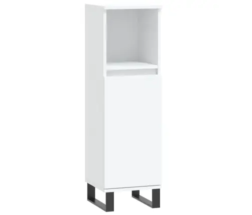 Vannasistabas Skapis, Balts, 30X30X100 Cm, Inženierijas Koks Vidaxl