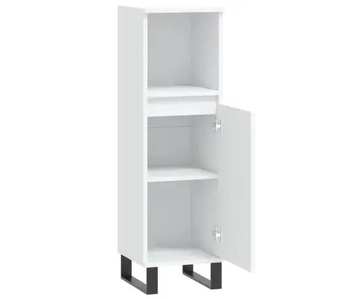 Vannasistabas Skapis, Balts, 30X30X100 Cm, Inženierijas Koks Vidaxl