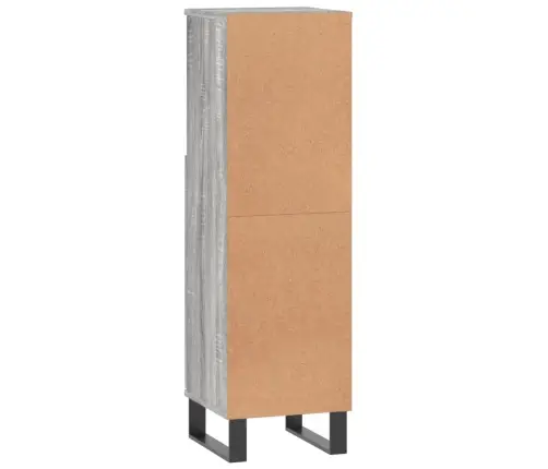 Vannasistabas Skapītis, Pelēks, 30X30X100 Cm, Inženierijas Koks Vidaxl