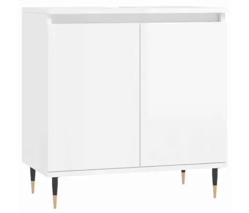 Vonios Kambario Spintelė, Balta, 58X33X60cm Mediena, Blizgi