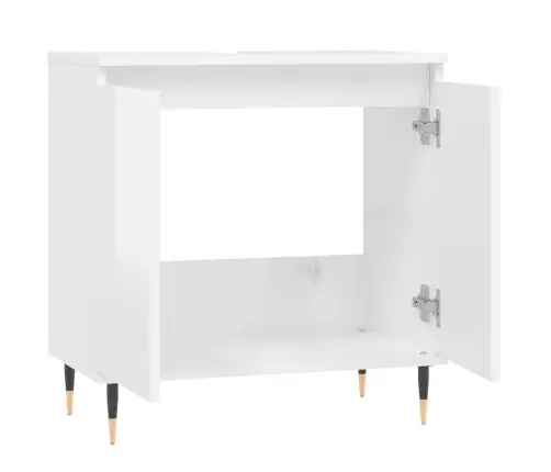 Vonios Kambario Spintelė, Balta, 58X33X60cm Mediena, Blizgi