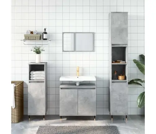 Vannitoakapp, Betoonhall, 58 X 33 X 60 cm Tehispuit