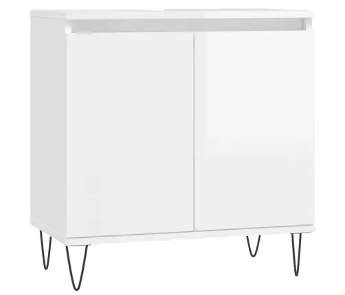 Vannitoakapp, Kõrgläikega Valge, 58 X 33 X 60 cm Tehispuit