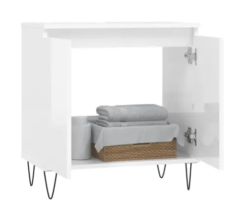 Vannitoakapp, Kõrgläikega Valge, 58 X 33 X 60 cm Tehispuit