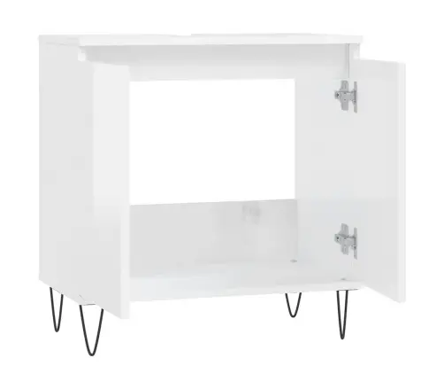 Vannitoakapp, Kõrgläikega Valge, 58 X 33 X 60 cm Tehispuit