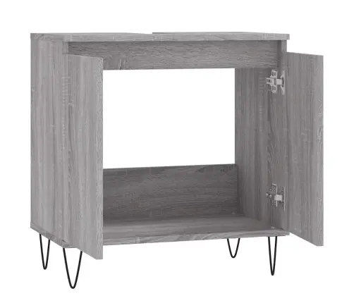 Vannasistabas Skapītis, 58X33X60 Cm, Inženierijas Koks, Pelēks Vidaxl