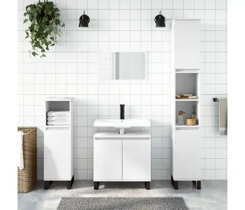 Vannasistabas Skapītis, Balts, 58X33X60 Cm, Inženierijas Koks Vidaxl Vannasistabas Skapītis, Balts, 58X33X60 Cm, Inženierijas Koks Vidaxl