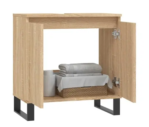 Vonios Kambario Spintelė, Ąžuolo, 58X33X60cm Apdirbta Mediena