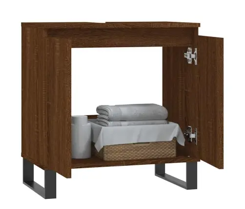 Vannasistabas Skapītis, 58X33X60Cm, Inženierijas Koks, Ozolkoka Vidaxl