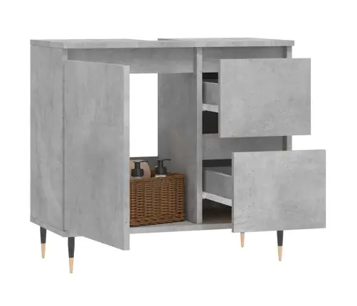 Vannasistabas Skapītis, Pelēks, 65X33X60 Cm, Inženierijas Koks Vidaxl