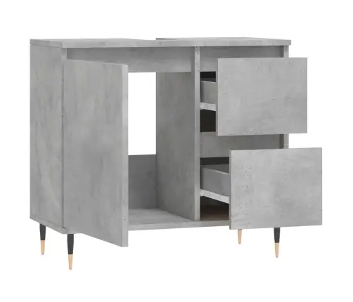 Vannasistabas Skapītis, Pelēks, 65X33X60 Cm, Inženierijas Koks Vidaxl