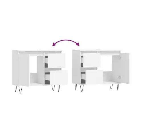 Vannitoakapp, Valge, 65 X 33 X 60 cm Tehispuit