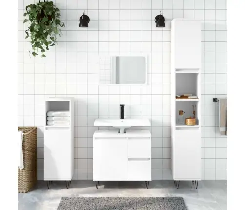 Vannitoakapp, Valge, 65 X 33 X 60 cm Tehispuit