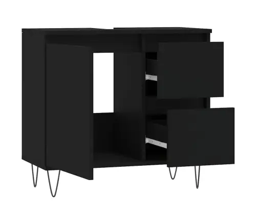 Vannasistabas Skapītis, Melns, 65X33X60 Cm, Inženierijas Koks Vidaxl Vannasistabas Skapītis, Melns, 65X33X60 Cm, Inženierijas Koks Vidaxl