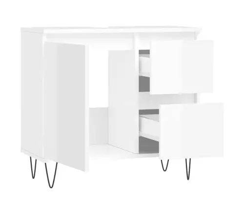 Vannitoakapp, Kõrgläikega Valge, 65 X 33 X 60 cm Tehispuit