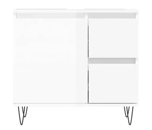 Vannitoakapp, Kõrgläikega Valge, 65 X 33 X 60 cm Tehispuit