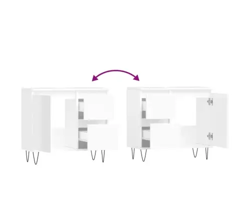 Vannitoakapp, Kõrgläikega Valge, 65 X 33 X 60 cm Tehispuit